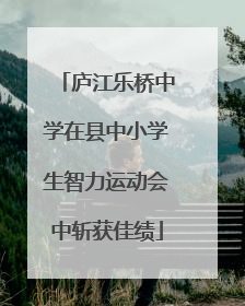 庐江乐桥中学在县中小学生智力运动会中斩获佳绩