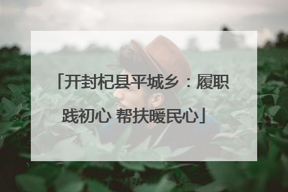 开封杞县平城乡：履职践初心 帮扶暖民心