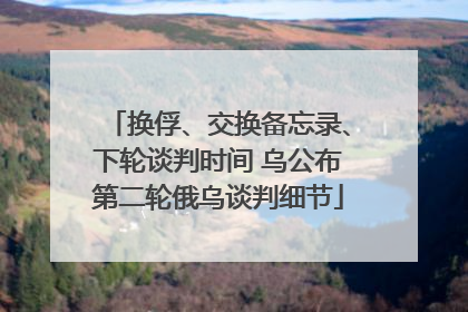 换俘、交换备忘录、下轮谈判时间 乌公布第二轮俄乌谈判细节