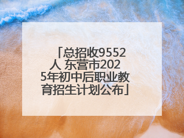 总招收9552人 东营市2025年初中后职业教育招生计划公布