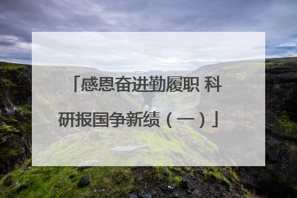 感恩奋进勤履职 科研报国争新绩（一）