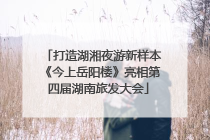 打造湖湘夜游新样本《今上岳阳楼》亮相第四届湖南旅发大会