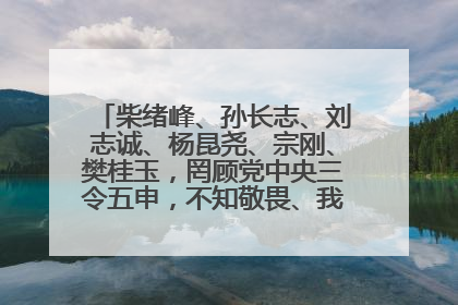 柴绪峰、孙长志、刘志诚、杨昆尧、宗刚、樊桂玉，罔顾党中央三令五申，不知敬畏、我行我素、肆意妄为！