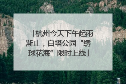 杭州今天下午起雨渐止，白塔公园“绣球花海”限时上线