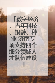 数字经济、青年科技、银龄、种业 济南专项支持四个细分领域人才队伍建设