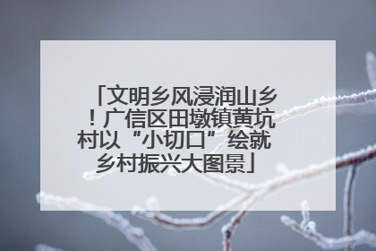 文明乡风浸润山乡！广信区田墩镇黄坑村以“小切口”绘就乡村振兴大图景