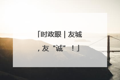 时政眼｜友城，友“诚”！