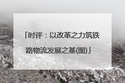 时评：以改革之力筑铁路物流发展之基(图)