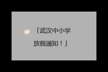 武汉中小学放假通知！