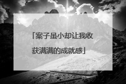 案子虽小却让我收获满满的成就感