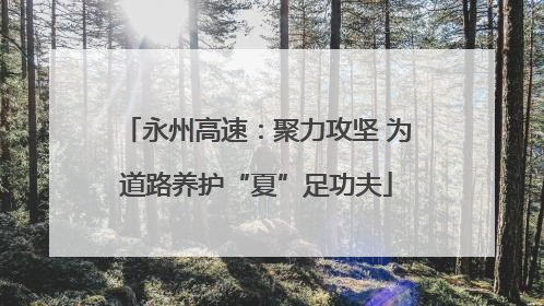 永州高速：聚力攻坚 为道路养护“夏”足功夫