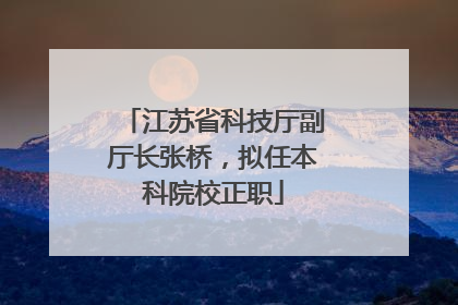 江苏省科技厅副厅长张桥，拟任本科院校正职