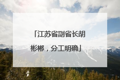 江苏省副省长胡彬郴，分工明确