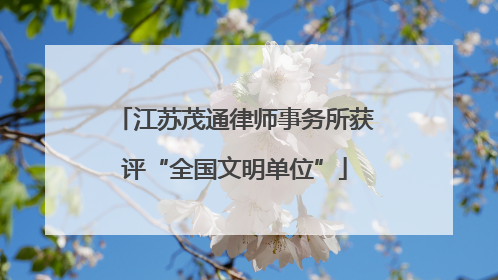 江苏茂通律师事务所获评“全国文明单位”