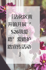 沾化区黄升镇开展“526我爱路”爱路护路宣传活动