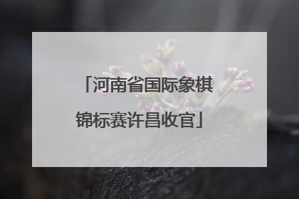 河南省国际象棋锦标赛许昌收官