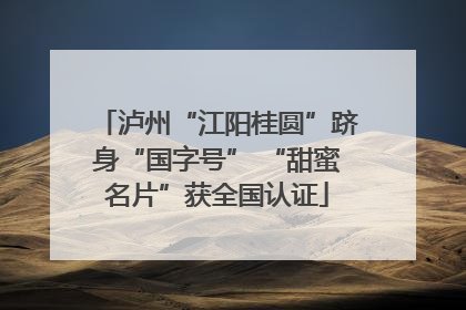 泸州“江阳桂圆”跻身“国字号” “甜蜜名片”获全国认证