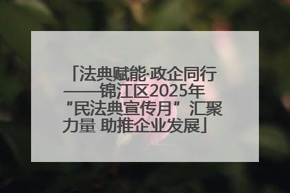 法典赋能·政企同行——锦江区2025年“民法典宣传月”汇聚力量 助推企业发展