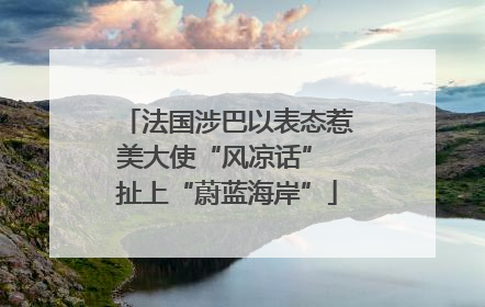 法国涉巴以表态惹美大使“风凉话” 扯上“蔚蓝海岸”