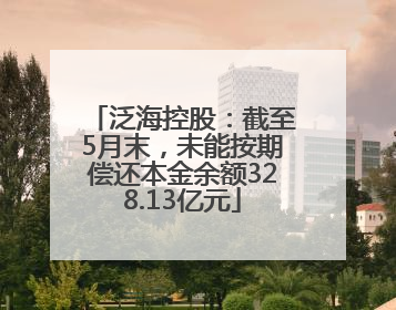 泛海控股：截至5月末，未能按期偿还本金余额328.13亿元