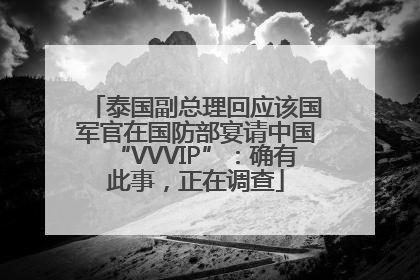 泰国副总理回应该国军官在国防部宴请中国“VVVIP”：确有此事，正在调查