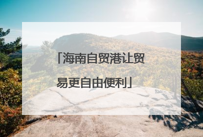 海南自贸港让贸易更自由便利
