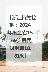 浙江持续控烟：2024年度全省15-69岁居民吸烟率18.81%