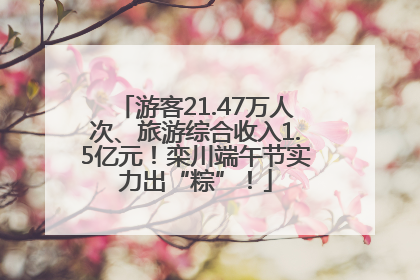 游客21.47万人次、旅游综合收入1.5亿元！栾川端午节实力出“粽”！