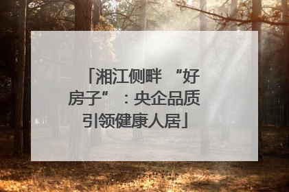 湘江侧畔 “好房子”：央企品质引领健康人居