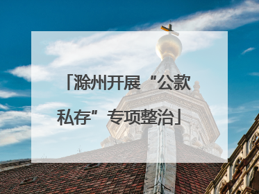 滁州开展“公款私存”专项整治