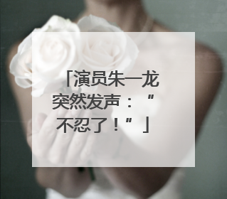演员朱一龙突然发声：“不忍了！”