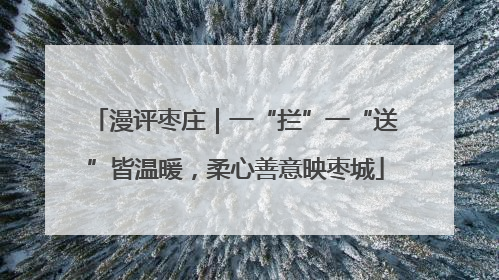 漫评枣庄｜一“拦”一“送”皆温暖，柔心善意映枣城