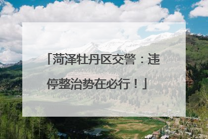 菏泽牡丹区交警：违停整治势在必行！