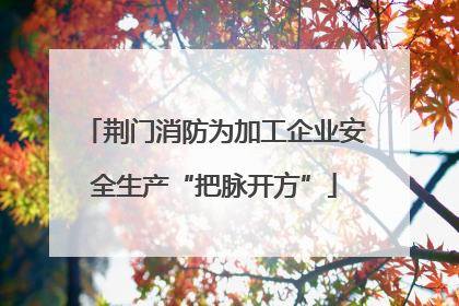 荆门消防为加工企业安全生产“把脉开方”