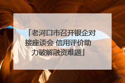 老河口市召开银企对接座谈会 信用评价助力破解融资难题