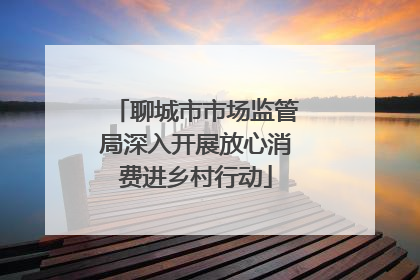 聊城市市场监管局深入开展放心消费进乡村行动