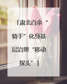 肃北百余“骑手”化身基层治理“移动探头”