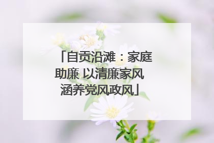 自贡沿滩：家庭助廉 以清廉家风涵养党风政风