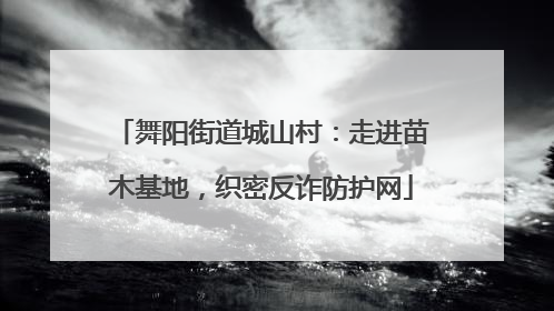 舞阳街道城山村：走进苗木基地，织密反诈防护网