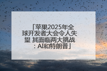 苹果2025年全球开发者大会令人失望 其面临两大挑战：AI和特朗普