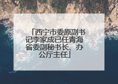 西宁市委原副书记李家成已任青海省委副秘书长、办公厅主任