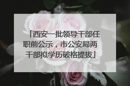 西安一批领导干部任职前公示，市公安局两干部拟学历破格提拔