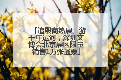 追殷商热展、游千年运河，深圳文博会北京展区限量销售1万张通票