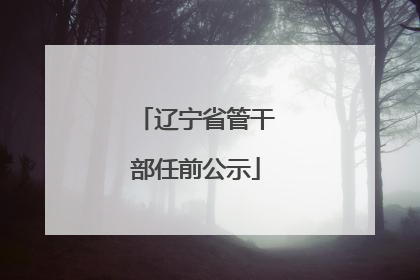 辽宁省管干部任前公示