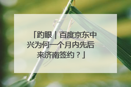 趵眼｜百度京东中兴为何一个月内先后来济南签约？