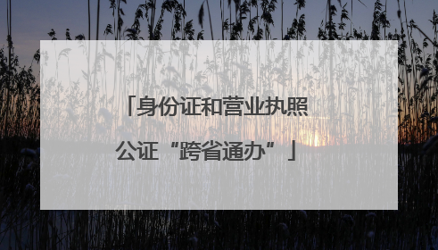 身份证和营业执照公证“跨省通办”