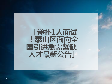 递补1人面试！泰山区面向全国引进急需紧缺人才最新公告