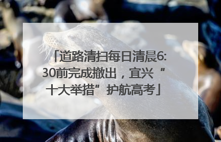 道路清扫每日清晨6:30前完成撤出，宜兴“十大举措”护航高考