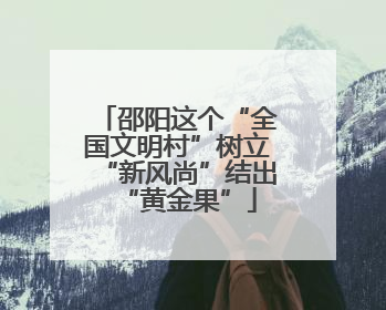 邵阳这个“全国文明村”树立“新风尚”结出“黄金果”
