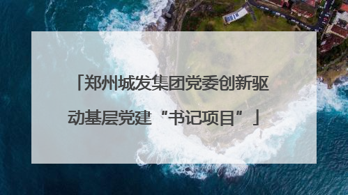 郑州城发集团党委创新驱动基层党建“书记项目”